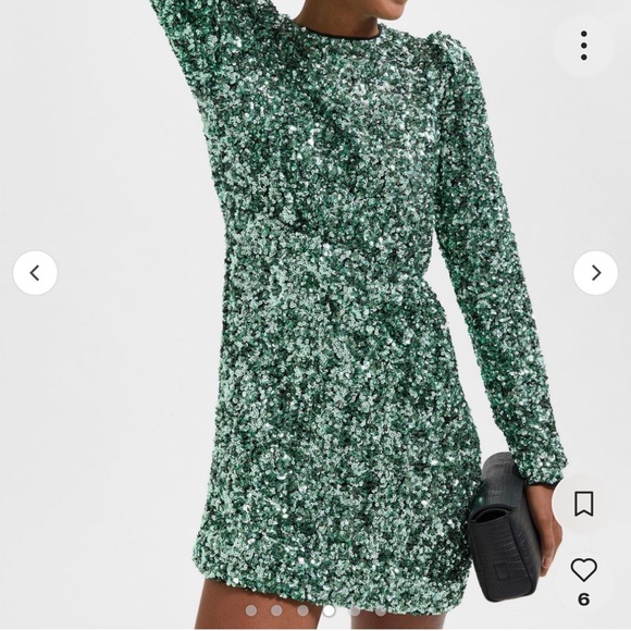 Green sequin dress. - Picture 3 of 6